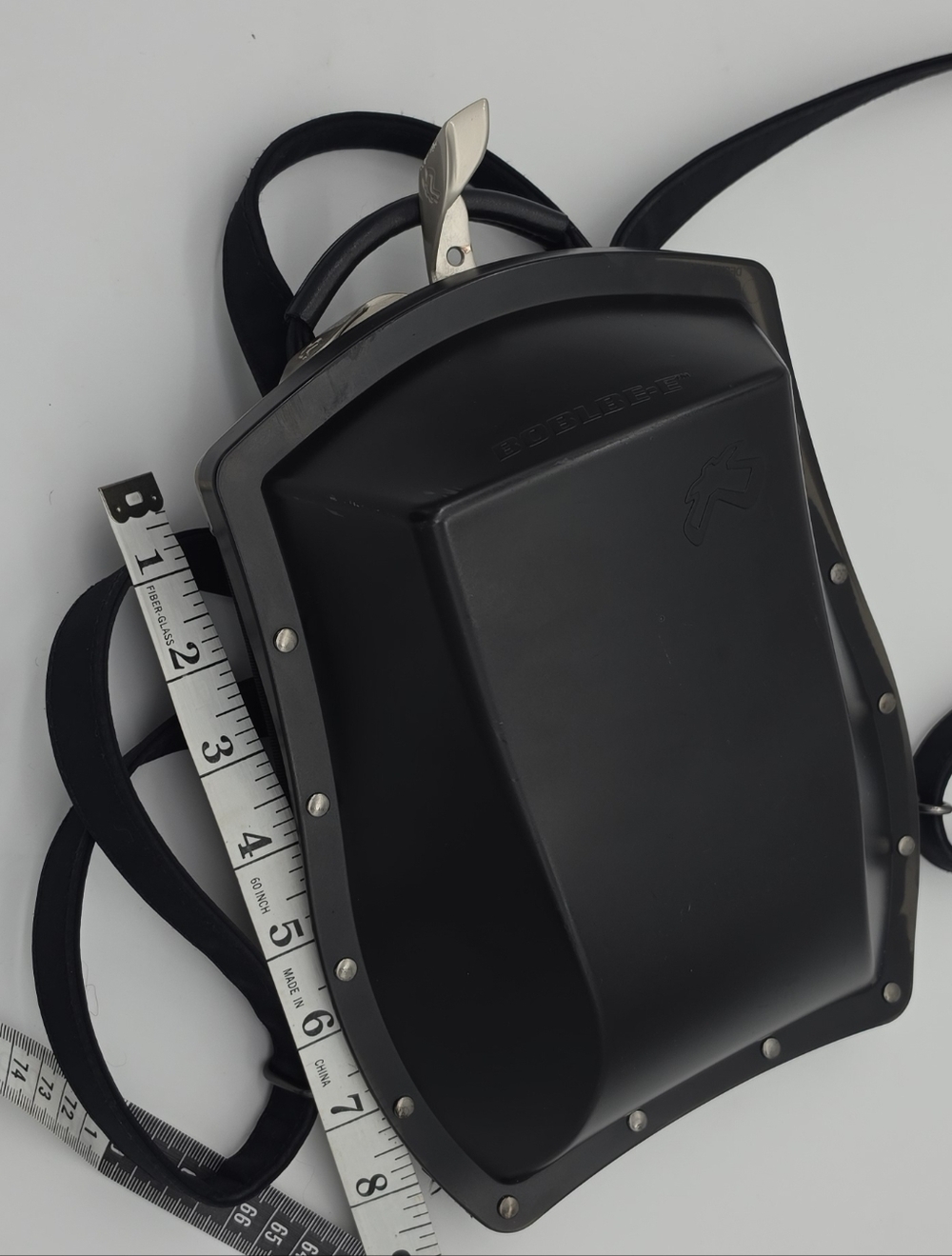 Minimalist Black Scarabee Backpack with Silver Hardware - Picture 9 of 11